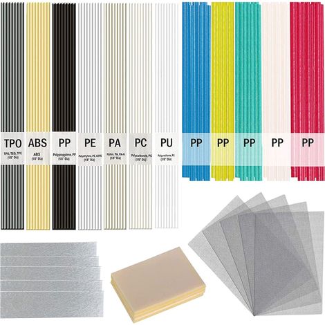 Tiges De Soudure Plastique - ABS PP PU PE PA PC TPO - Pour Réparation Pare-Chocs Kayak Réservoirs - 106 Pièces (1/5)