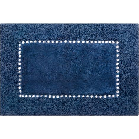 Warmer Badezimmerteppich mit schickem Glamour-Kristallmuster, 50 x 70 cm, marineblau (1/5)