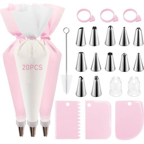 41 Pcs Poche a Douille Patisserie: Douilles Patisserie Kits, Décoration de Gâteaux Accessoires de Patisserie de Noël Poche à Douille en Silicone Réutilisable Ustensiles à Pâtisserie (1/5)