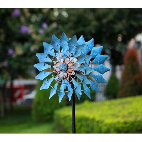Essoreuse solaire à énergie solaire Multicolore 190 cm Éclairage saisonnier LED Boule en verre avec rotation à vent cinétique double sens pour terrasse, pelouse et jardin