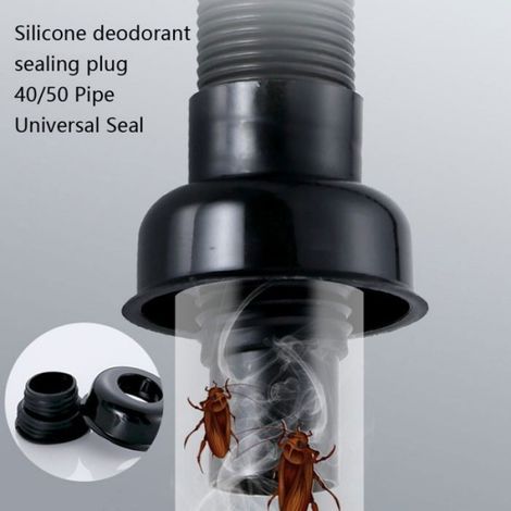 Tuyau d'eau de lavabo - FLAP NOIR UNIVERSAL - Déodorant - Acier inoxydable SIPHON D'EVIER (1/5)