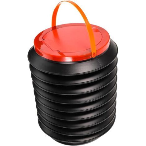 23x18cm-Poubelle Pliante Portable Poubelle Conteneur avec Couvercle Camping Réservoir d'eau Pliable Seau avec Couvercle Pliable Seau d'eau Pliable Lavabo en Plastique Noir Porte-Eau