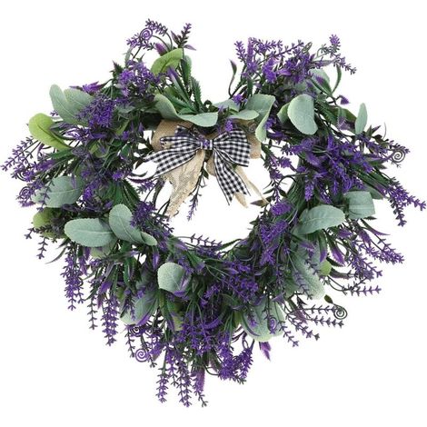 Ghirlanda da parete artigianale di lavanda essiccata – romantica forma a cuore, ideale per decorazioni primaverili, matrimoni o interni in stile francese.