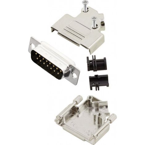 MH Connectors MHD45ZK15-DB15P-K D-SUB Stiftleisten-Set 45 ° Polzahl: 15 Lötkelch 1 St.