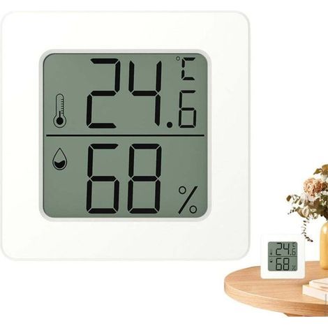 Indoor thermometer, digital hygrometer, ambient thermometer for home, temperature and humidity monitor for greenhouse, white