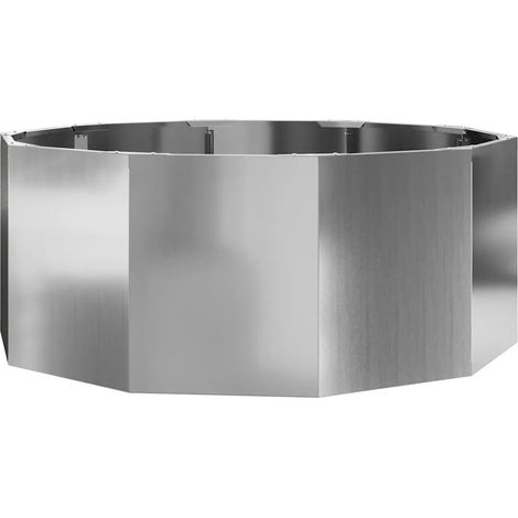 Fioriera rotonda da esterno pratica design moderno 90 x 90 x 35 cm in acciaio galvanizzato argento 020052976