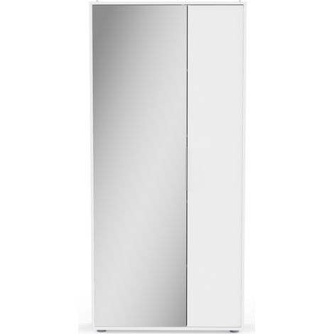 Armadio portascarpe 2 ante e 1 specchio L82,8 cm - EBONY