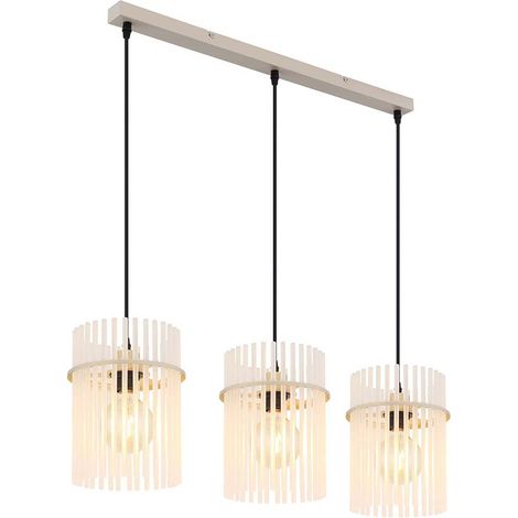 Hängelampe Pendelleuchte Esstischlampe beige Glasstäbe Wohnzimmerlampe H 140 cm