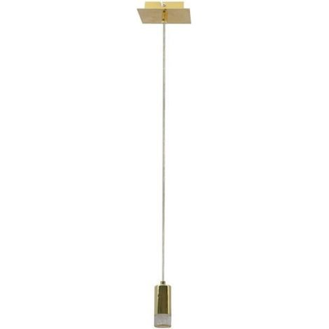 Plafonnier Suspendu - LED 3000K - Alliage Métallique - Finition Laiton Brossé - Hauteur 120 cm - Longueur 12 cm - 1 Lumière