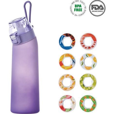 Gourde Air Up 700 ml, violette, 8 capsules aromatisées sans sucre avec paille (1/5)