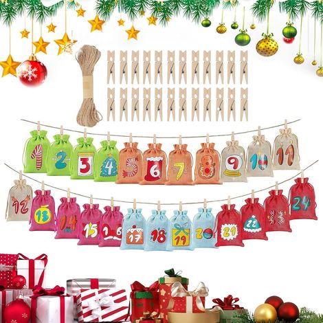 Calendario dell'Avvento personalizzabile - Set di 24 sacchetti per il conto alla rovescia (1/5)