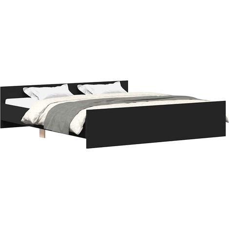 Lit double，Lit adulte，Cadre de lit sans matelas noir 160x200 cm CFW2003907 (1/5)