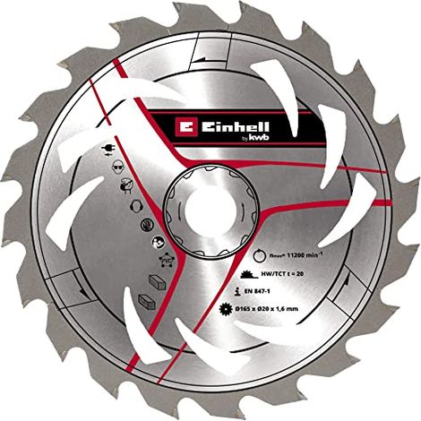 kwb Einhell - Lama per sega circolare originale, 165 x 20, larghezza di taglio 1,6 mm (1/3)