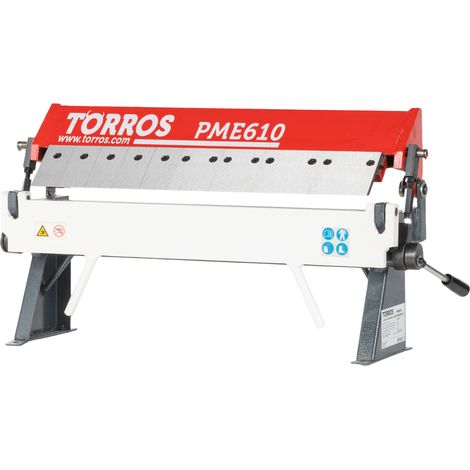 Torros – Plieuse manuelle d'établi 610 mm – Épaisseur de pliage jusqu'à 1 mm – Lame supérieure segmentée – PME610