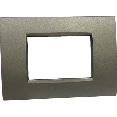 Placchetta per interruttore in metallo a 3 posti grigio antracite cassetta 503 compatibile con living air supporto cover (1/2)