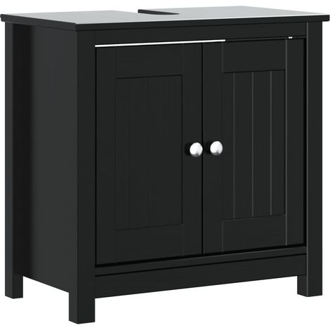 Meuble de salle de bain BERG noir 60x34x59 cm bois pin massif