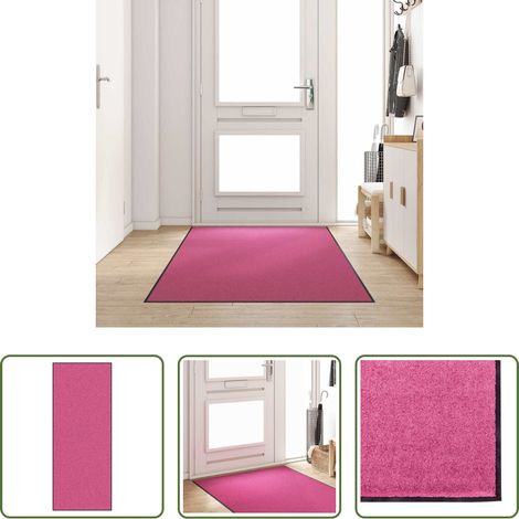 Tapis de porte - Tapis d'entrée Autre Rose et Noir 120 x 300 cm Polyamide et PVC (1/5)
