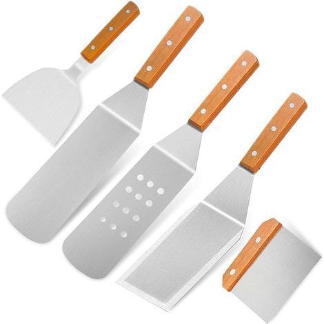 Ensemble de barbecue portable 5 pièces, accessoires de grillade en acier inoxydable, usiles de barbecue pour le camping, le jardin, la randonnée, les voyages, les grillades, idées cadeaux pour hom (1/5)