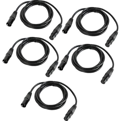 Câble DMX, Connecteurs XLR 3 broches, Transmission de signal fiable, 5 Pack 1m (1/2)