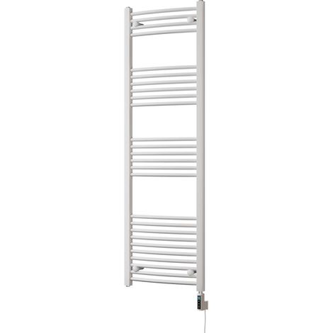 Zennor - White Electric Towel Rail H1600mm x W500mm Curved 600w Thermostatic WIFI (1/3)