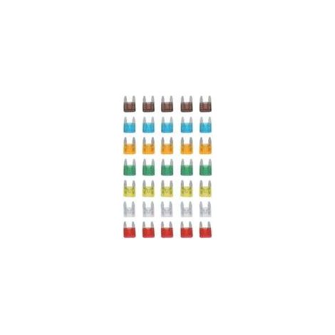 Satz mit 35 Mini-Flachsicherungen, gemischt, 5, 7,5, 10, 15, 20, 25, 30 Ampere für Automobile (1/4)
