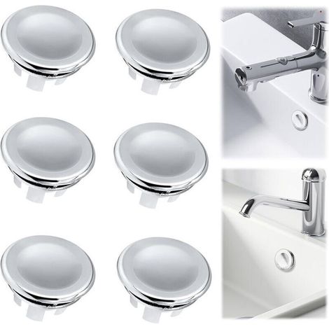 6er-Set Überlaufstopfen, furnierte Oberfläche, Überlaufabdeckung für Küchen- und Badezimmerspülen, Überlaufstopfen für Waschbecken, Badezimmer, Küche (1/4)