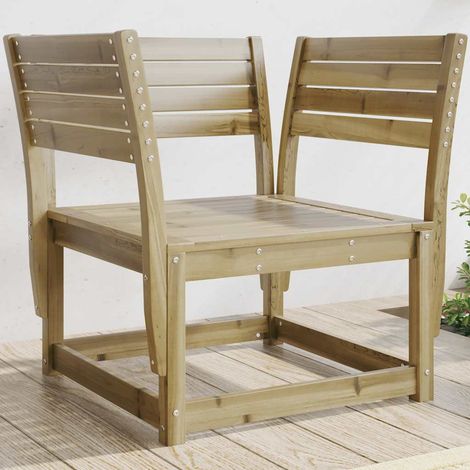 Chaise de Jardin Modulable en Bois de Pin Imprégné avec Accoudoirs 83 x 73 x 78 cm - PANGIVO (1/5)