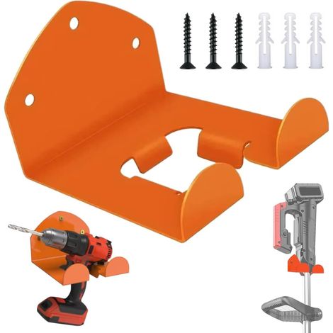 Support Mural pour Débroussailleuse à Gazon, Support Outils Jardin, Support de Débroussailleuse, avec Vis Assorties, pour Débroussailleuses et Outils de Jardin—Orange (1/5)