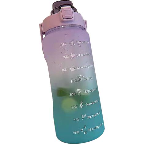 Gourde Sport Motivante 2000 ML avec Échelle de Progrès, Bouteille d'Eau Portable pour Fitness, Tasse Plastique Dégradé Violet (1/5)