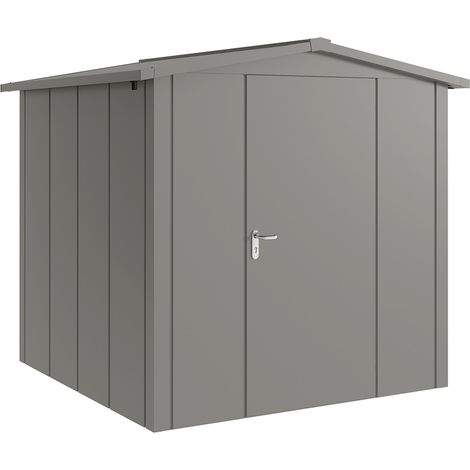 Hörmann Metall-Gerätehaus "Juno" mit Satteldach, JSD5 - Design, 214 x 214 cm (B x T), graualuminium, 1-flüglige Tür, Anschlag rechts (1/5)