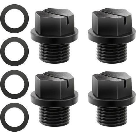Componenti per pompe per piscine: Tappi di scarico per pompe SPX1700FG Super Pump, serie Powerflo e Maxflo, confezione da 4 tappi idraulici con guarnizioni (1/2)