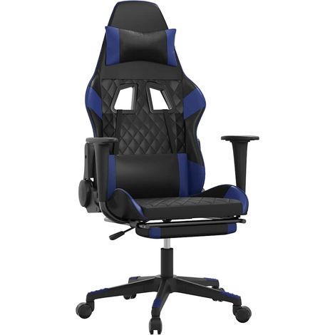 Maison Exclusive - Sedia da Gaming con Poggiapiedi Nero e Blu in Similpelle (1/5)
