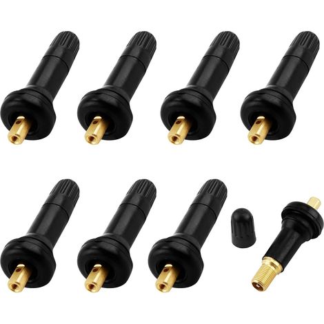 Sensor de presión de neumáticos (8 piezas), válvula de neumático de coche, sensor de presión de neumáticos TPMS, vástago de válvula de goma y metal a prueba de explosiones, accesorios de repuesto para (1/5)