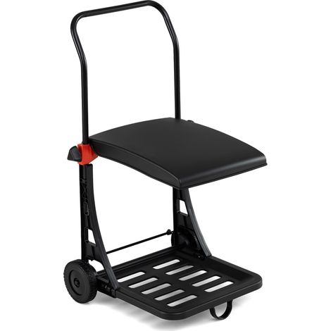 Soporte ajustable para bolsas de basura con ruedas y tapa, color negro.