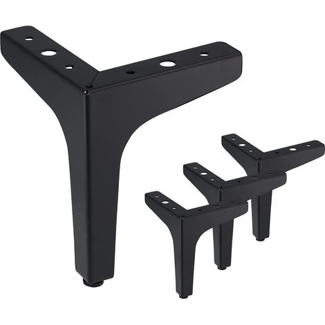 Patas modernas para muebles, patas de repuesto para muebles, 13 cm de alto, juego de 4 (negras) (1/5)
