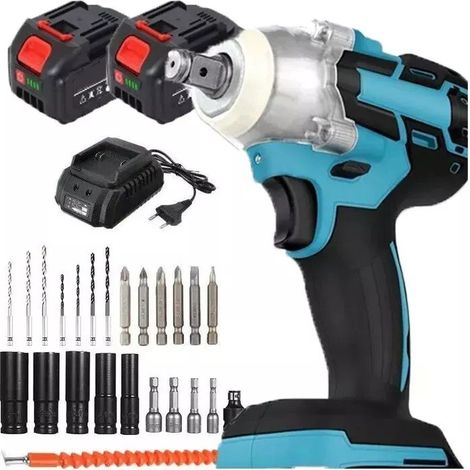 TRAPANO AVVITATORE A IMPULSI BRUSHLESS 400Nm DOPPIA BATTERIA CON 7 INSERTI (1/5)