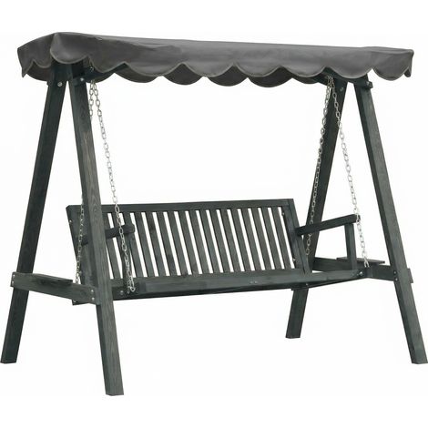 Outsunny 3 Seater Garden Swing Seat with Canopy, Grey