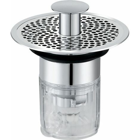 Bonde Lavabo Universel, Bouchon de Lavabo Pop-Up, Bonde de Lavabo avec crépine Anti-colmatage, Bouchon Lavabo Universel avec Valve à Eau magnétique 34-37mm (1/4)