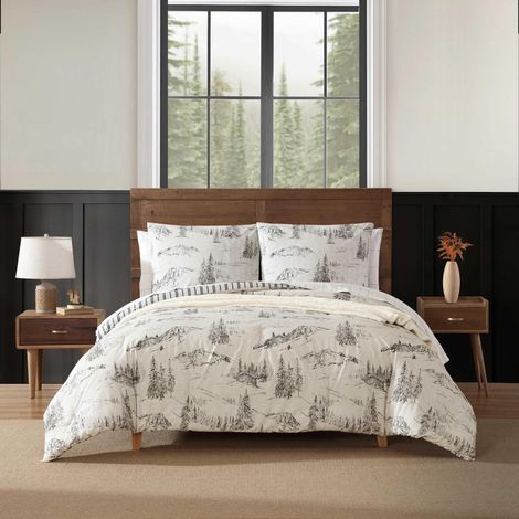 Ensemble de Housse de Couette pour très Grand lit, literie Super Douce avec taies d'oreiller Assorties, décoration d'intérieur Confortable (cabane des Montagnes (1/5)
