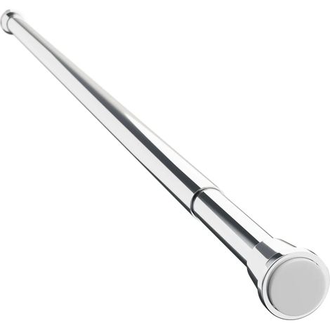 Barre de rideau de douche, argent brillant, 140-250 cm, aluminium (1/4)