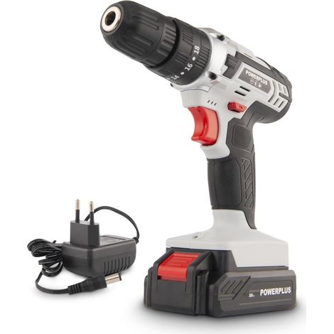Powerplus Perceuse à Percussion sans Fil POWC1080 - 3 en 1, Perceuse Batterie de 20 V et 35 Nm, incl. 2 Batteries 2.0 Ah