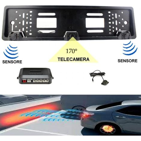 PORTATARGA CON TELECAMERA E SENSORI DI PARCHEGGIO PORTA TARGA (1/4)