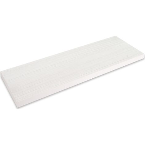 Lupia - Mensola da muro in Legno Bianca, scaffale da parete in MDF, montaggio a scomparsa per soggiorno, cucina, bagno, camera da letto 38x19,5x1,6 cm (1/4)