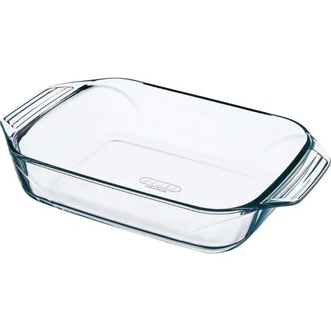 Plat à Four Rectangulaire en Verre, Transparent, 31 x 20 cm (1/3)