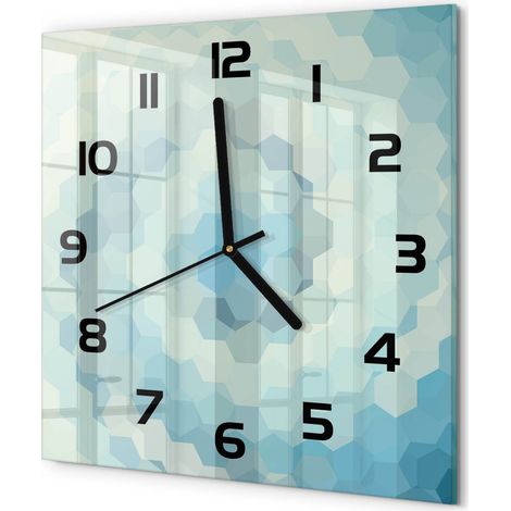 Horloge Murale Carrée Originale en Verre Silencieuse Design Moderne Salon Arrière-plan abstrait 30x30 cm (1/5)