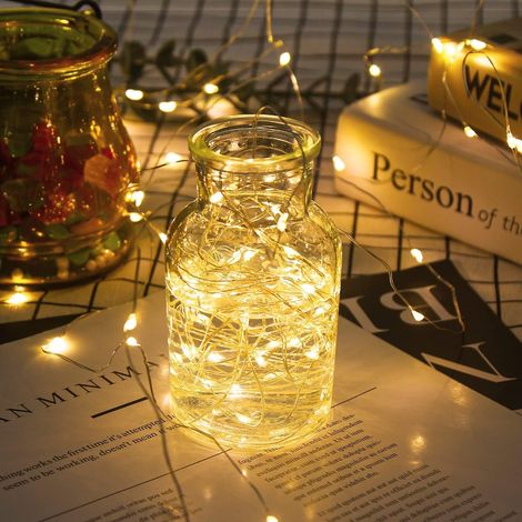 10m 100 LED Guirlande Lumineuse à Piles pour Deco Intérieur,Chambre à Coucher, Fête, Mariage,le Décor de Sapin de Noël (1/5)