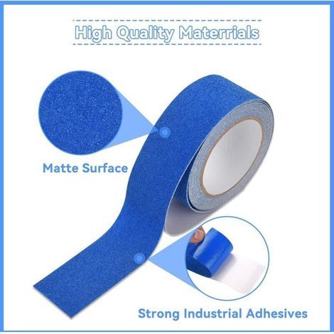 Ruban antidérapant PVC bleu 5 m × 5 cm – idéal pour escaliers, marches et sols – haute adhérence et résistant (1/3)