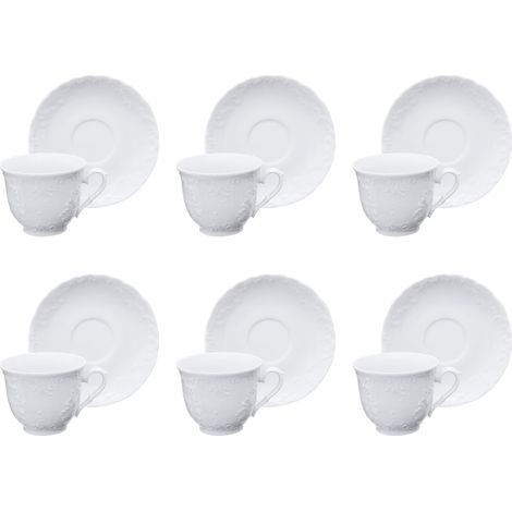 Set tasse de thé avec soucoupe 6 unités. 21 cl blanc (1/3)