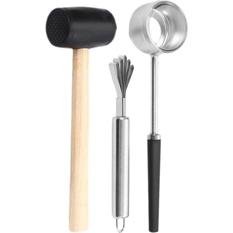 Outil pour Ouvrir les Fruits Tropicaux Perforateur avec Maillet Caoutchouc Manuel et Léger pour Usage Domestique (1/5)
