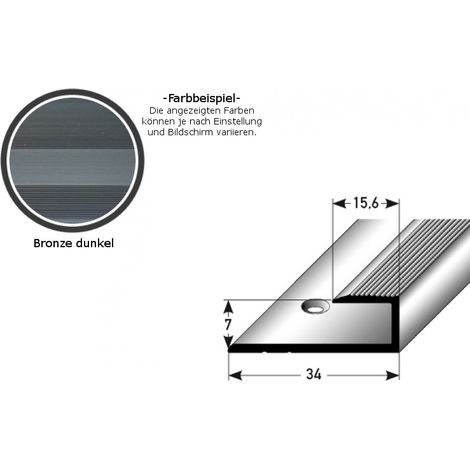 Einschubprofil "Waterford" für Laminat, 7 mm Einfasshöhe, Aluminium eloxiert, gebohrt-bronze dunkel-1000